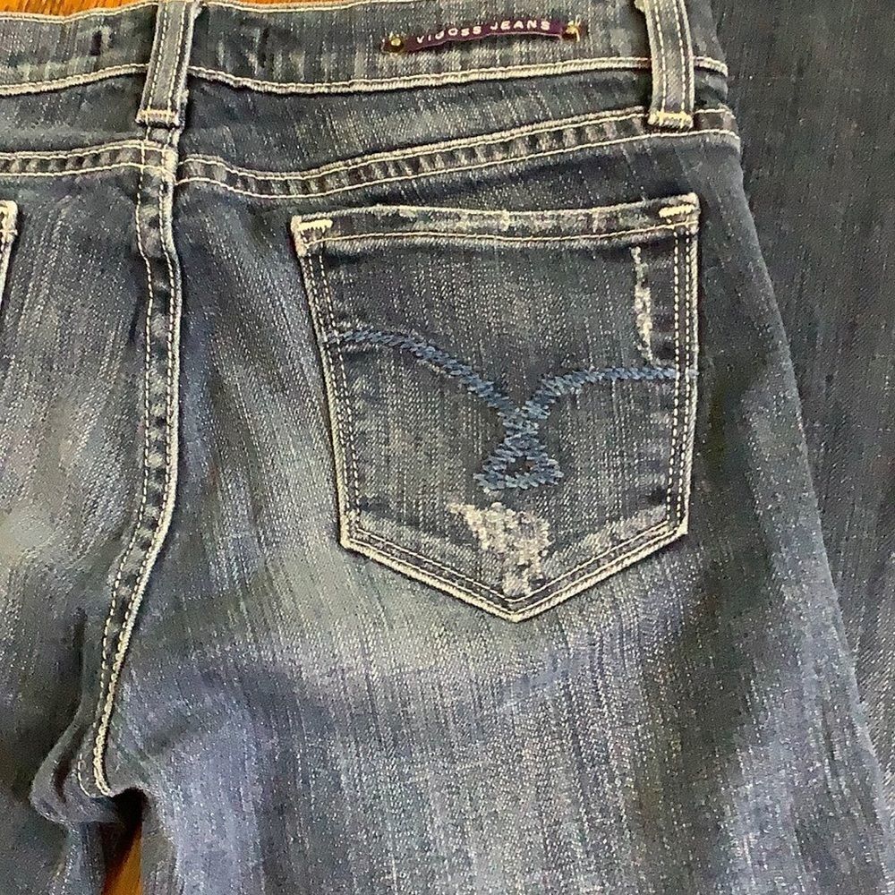 Vigoss Medium Wash Distressed Bootcut Jeans - Picture 7 of 16